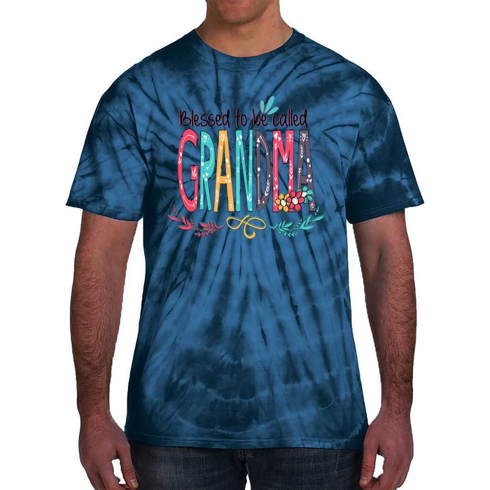 Blessed To Be Called Grandma Colorful Grandma Tie-Dye T-Shirt