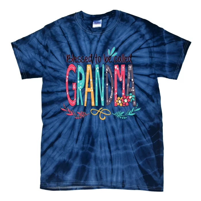 Blessed To Be Called Grandma Colorful Grandma Tie-Dye T-Shirt