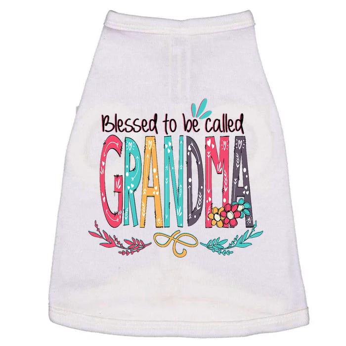 Blessed To Be Called Grandma Colorful Grandma Doggie Tank