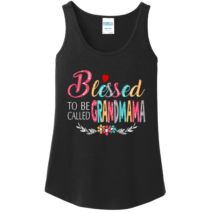 Blessed To Be Called Grandmama Colorful Art Ladies Essential Tank