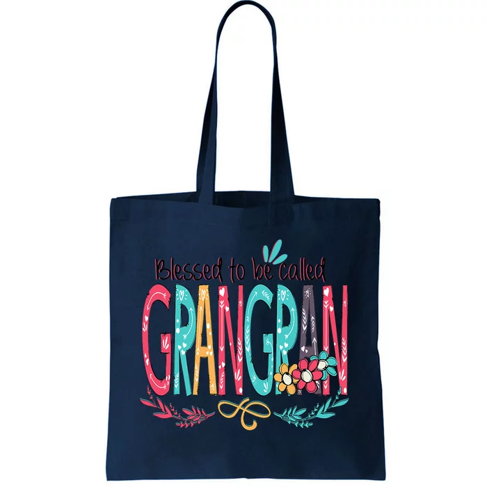 Blessed To Be Called Grangran Colorful Grandma Tote Bag