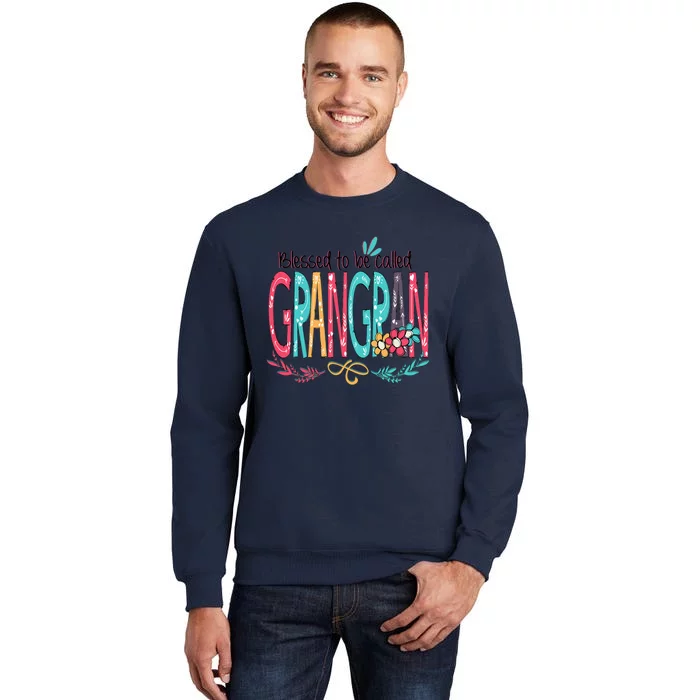 Blessed To Be Called Grangran Colorful Grandma Tall Sweatshirt