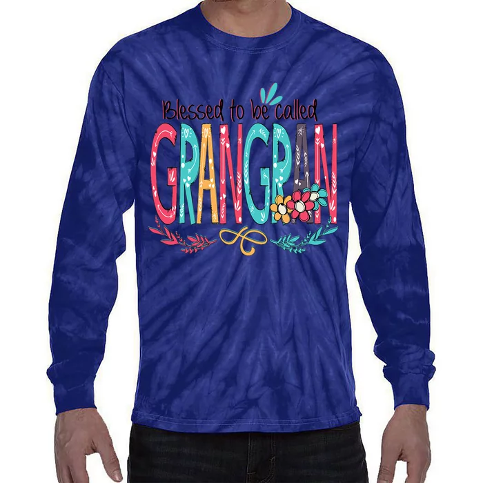 Blessed To Be Called Grangran Colorful Grandma Tie-Dye Long Sleeve Shirt