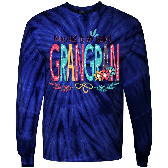 Blessed To Be Called Grangran Colorful Grandma Tie-Dye Long Sleeve Shirt