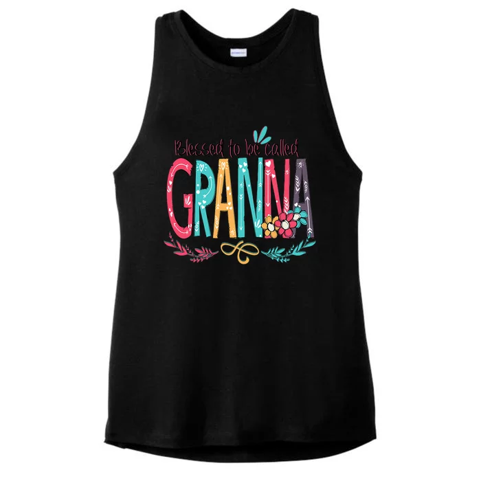 Blessed To Be Called Granna Colorful Grandma Ladies Tri-Blend Wicking Tank