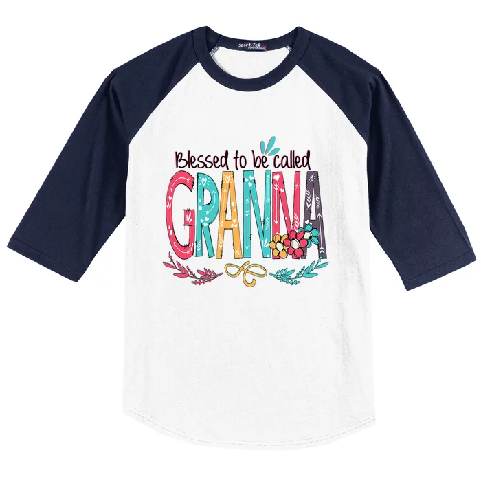 Blessed To Be Called Granna Colorful Grandma Baseball Sleeve Shirt