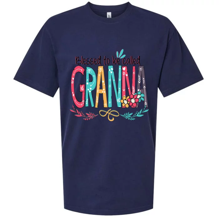 Blessed To Be Called Granna Colorful Grandma Sueded Cloud Jersey T-Shirt