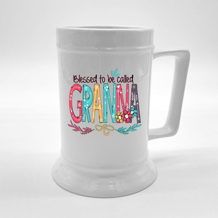 Blessed To Be Called Granna Colorful Grandma Front & Back Beer Stein