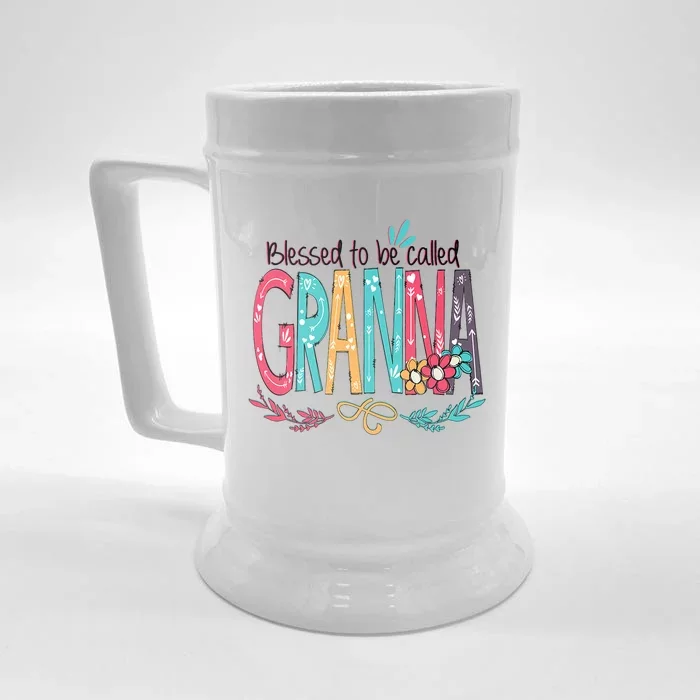 Blessed To Be Called Granna Colorful Grandma Front & Back Beer Stein