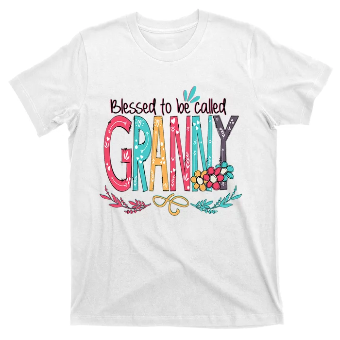 Blessed To Be Called Granny Colorful Grandma T-Shirt