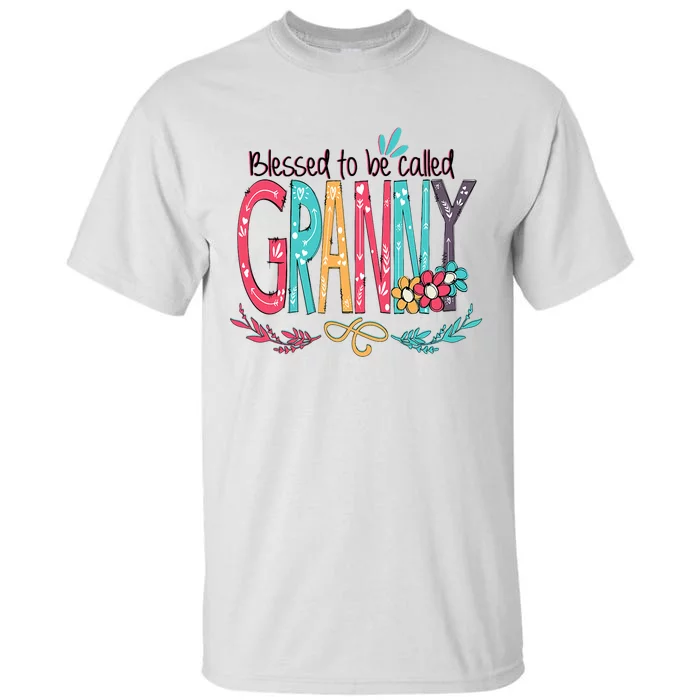 Blessed To Be Called Granny Colorful Grandma Tall T-Shirt