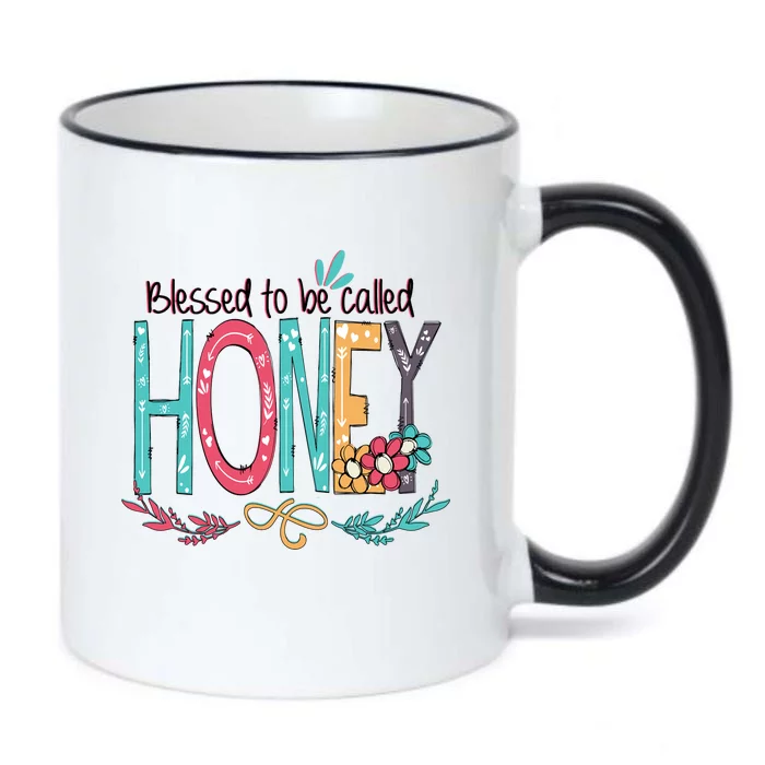 Blessed To Be Called Honey Colorful Grandma Black Color Changing Mug