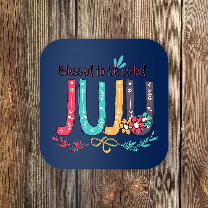 Blessed To Be Called Juju Colorful Grandma Coaster