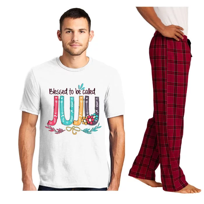 Blessed To Be Called Juju Colorful Grandma Pajama Set