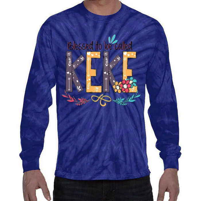 Blessed To Be Called Keke Colorful Grandma Tie-Dye Long Sleeve Shirt