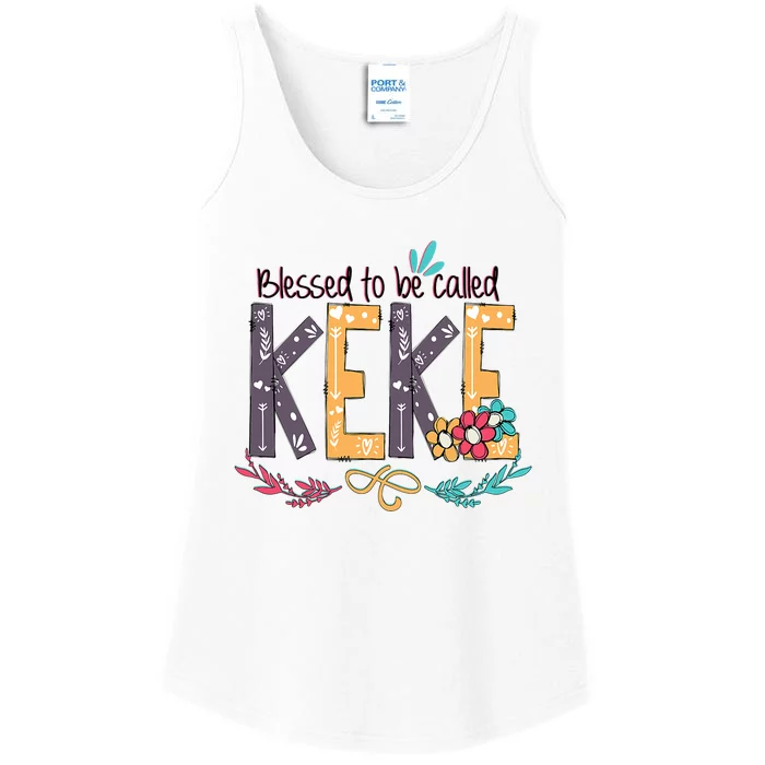 Blessed To Be Called Keke Colorful Grandma Ladies Essential Tank