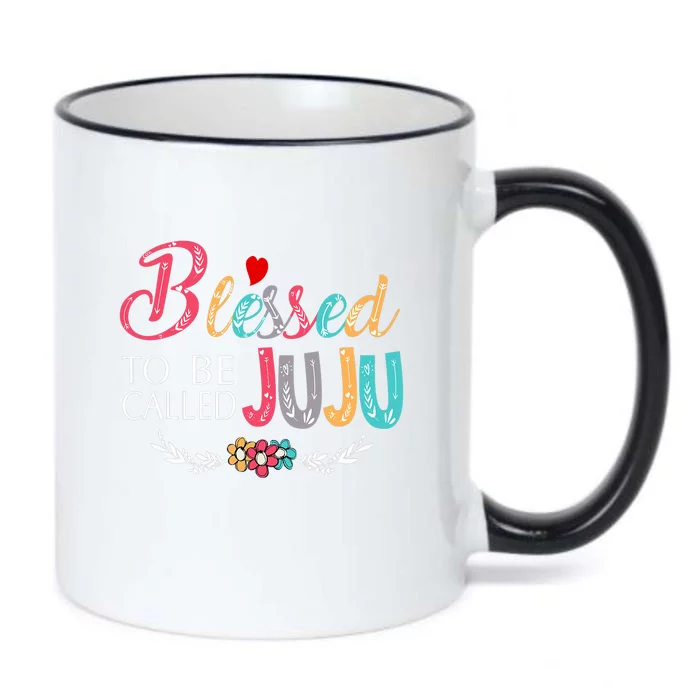 Blessed To Be Called Juju Colorful Art Black Color Changing Mug