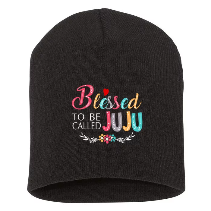 Blessed To Be Called Juju Colorful Art Short Acrylic Beanie