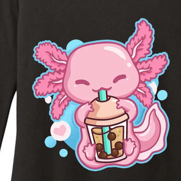 Boba Tea Bubble Tea Milk Tea Anime Axolotl Lover Gift Womens CVC Long Sleeve Shirt