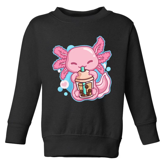 Boba Tea Bubble Tea Milk Tea Anime Axolotl Lover Gift Toddler Sweatshirt