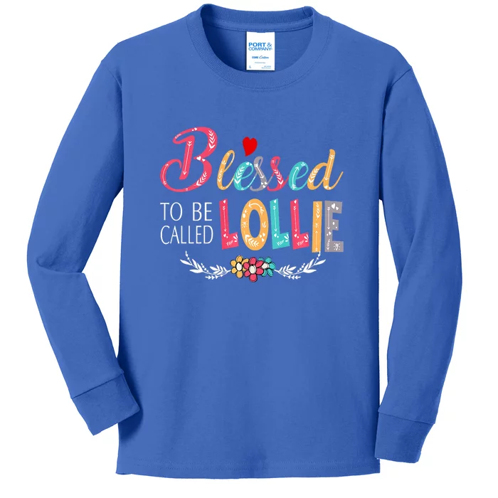 Blessed To Be Called Lollie Colorful Art Kids Long Sleeve Shirt