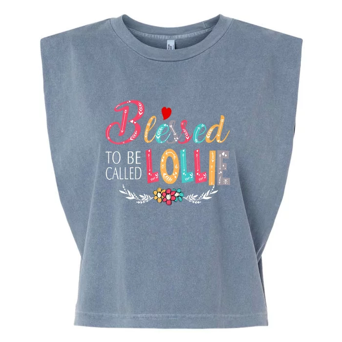 Blessed To Be Called Lollie Colorful Art Garment-Dyed Women's Muscle Tee