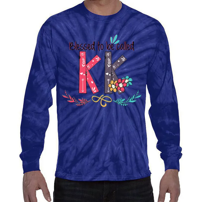 Blessed To Be Called Kk Colorful Grandma Tie-Dye Long Sleeve Shirt