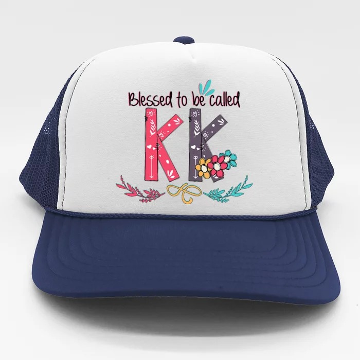 Blessed To Be Called Kk Colorful Grandma Trucker Hat