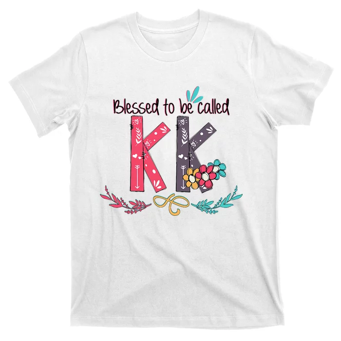 Blessed To Be Called Kk Colorful Grandma T-Shirt