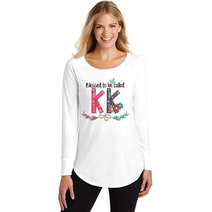 Blessed To Be Called Kk Colorful Grandma Women's Perfect Tri Tunic Long Sleeve Shirt