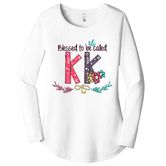 Blessed To Be Called Kk Colorful Grandma Women's Perfect Tri Tunic Long Sleeve Shirt