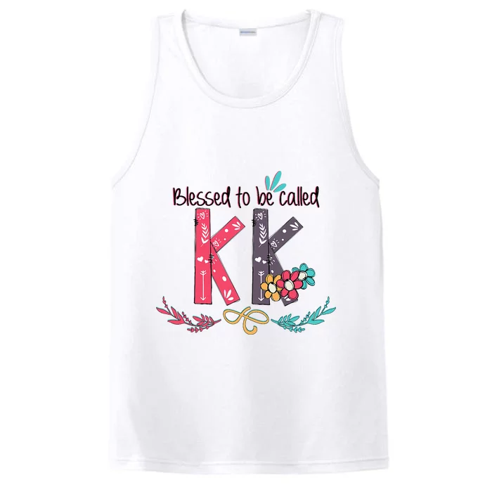 Blessed To Be Called Kk Colorful Grandma Performance Tank