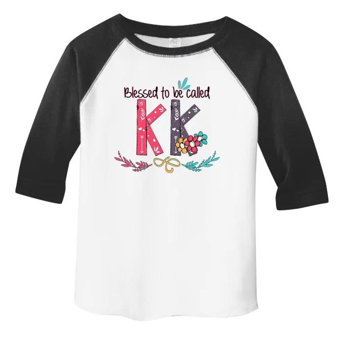 Blessed To Be Called Kk Colorful Grandma Toddler Fine Jersey T-Shirt