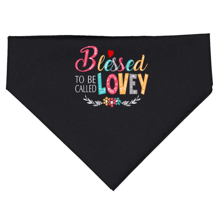 Blessed To Be Called Lovey Colorful Art USA-Made Doggie Bandana