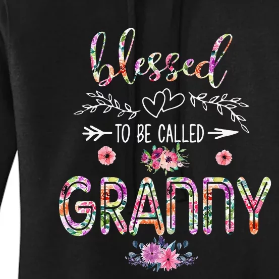 Blessed To Be Called Mom And Granny Floral Mother's Day Women's Pullover Hoodie