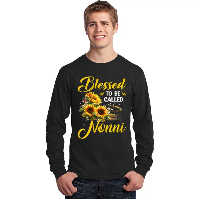 Blessed to be called Nonni Mother's Day Sunflower Lovers Long Sleeve Shirt