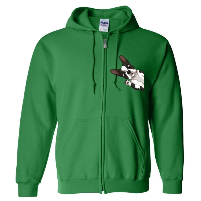 Boston Terrier Bostie Dog Full Zip Hoodie