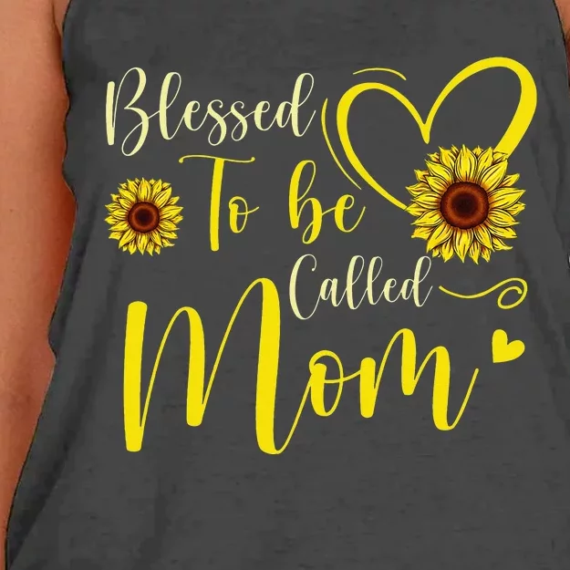 Blessed To Be Called Mom Cute Sunflower Mothers Day Women's Knotted Racerback Tank