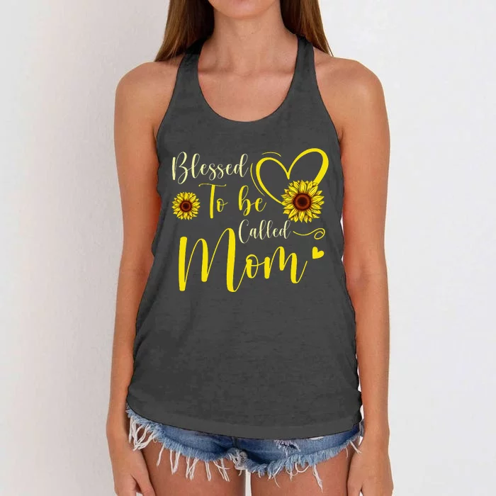 Blessed To Be Called Mom Cute Sunflower Mothers Day Women's Knotted Racerback Tank