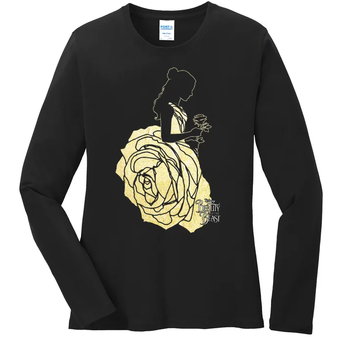 Beauty & The Beast Belle Golden Dress Graphic Ladies Long Sleeve Shirt