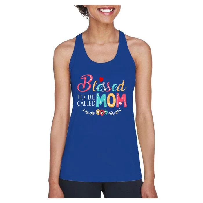 Blessed To Be Called Mom Colorful Art Women's Racerback Tank