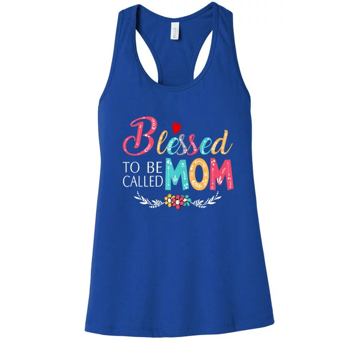 Blessed To Be Called Mom Colorful Art Women's Racerback Tank