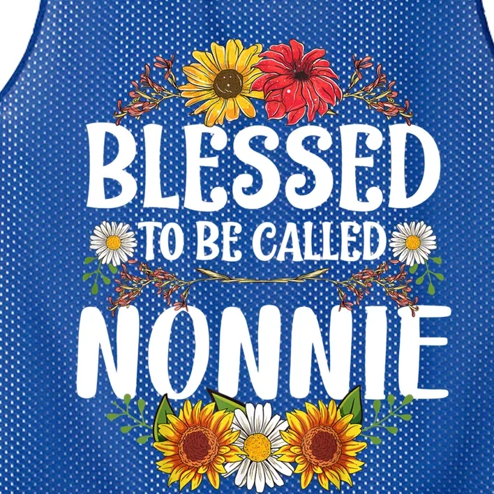 Blessed To Be Called Nonnie Mothers Day Gift Floral Cute Gift Mesh Reversible Basketball Jersey Tank