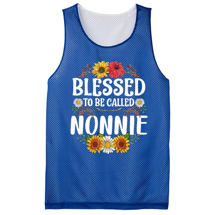 Blessed To Be Called Nonnie Mothers Day Gift Floral Cute Gift Mesh Reversible Basketball Jersey Tank