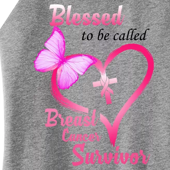 Blessed To Be Called Breast Cancer Survivor Butterfly Heart Women’s Perfect Tri Rocker Tank