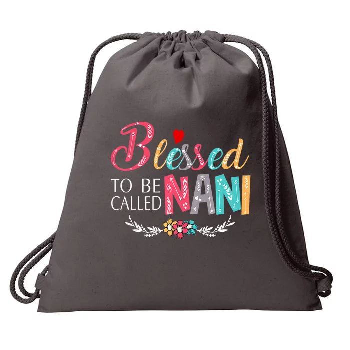 Blessed To Be Called Nani Colorful Art Drawstring Bag