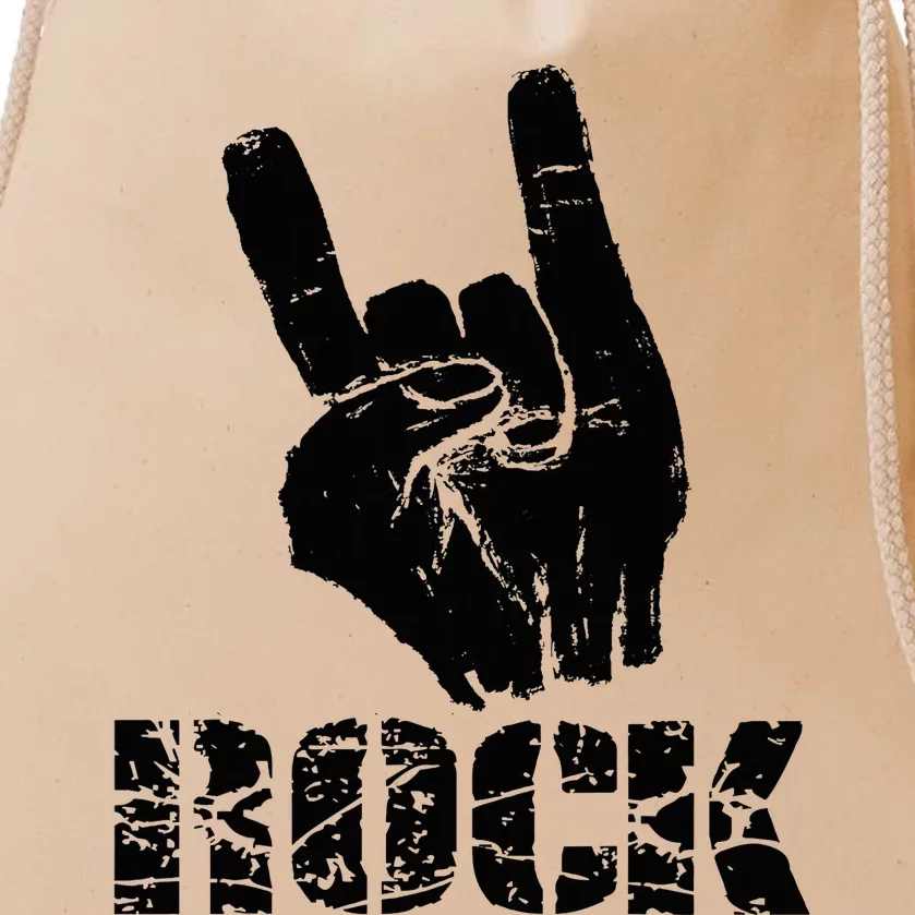 Born To Be Rock Star Hand Horns Drawstring Bag