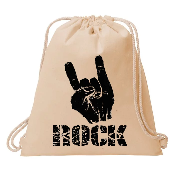 Born To Be Rock Star Hand Horns Drawstring Bag