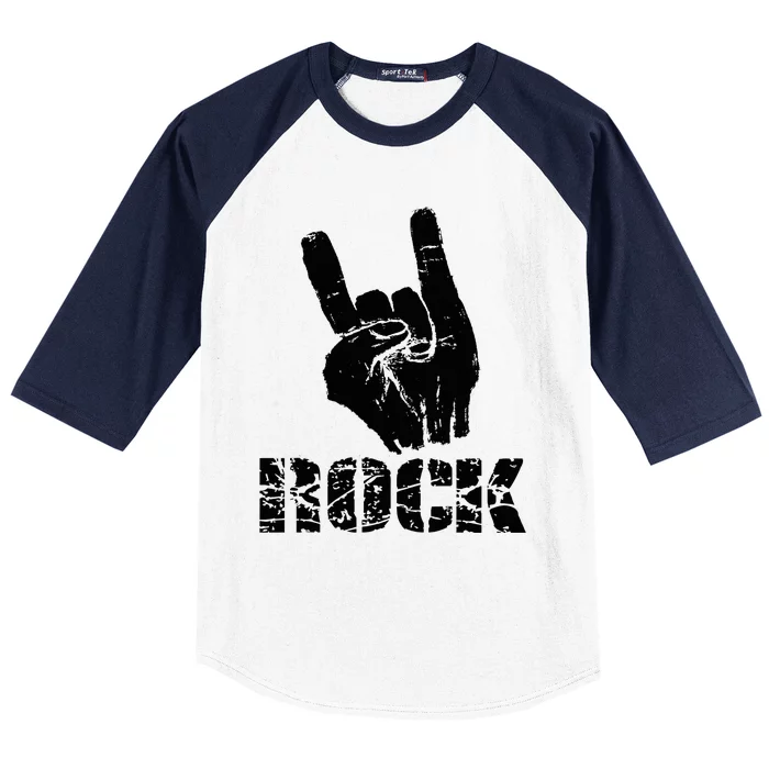 Born To Be Rock Star Hand Horns Baseball Sleeve Shirt