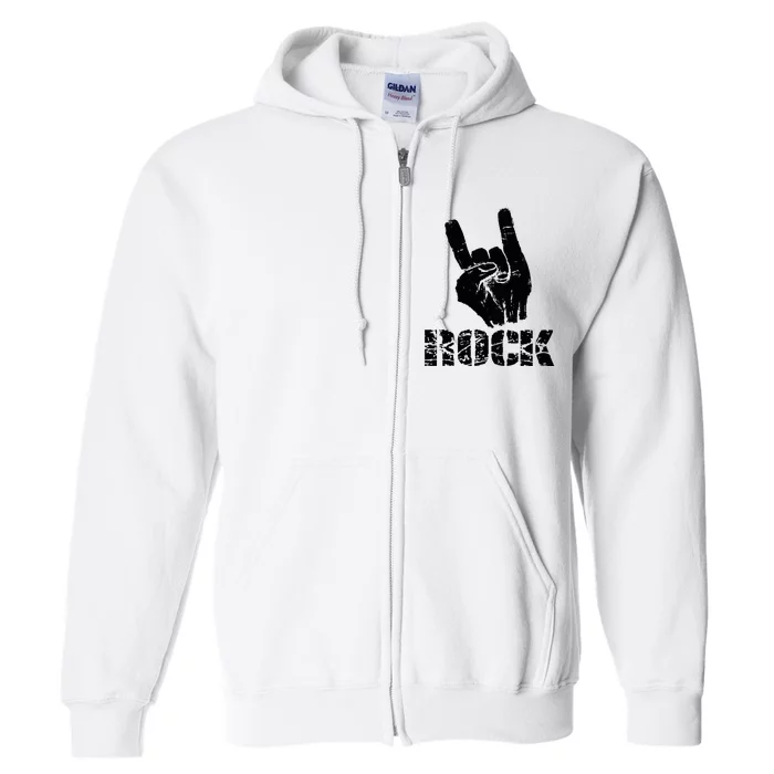 Born To Be Rock Star Hand Horns Full Zip Hoodie